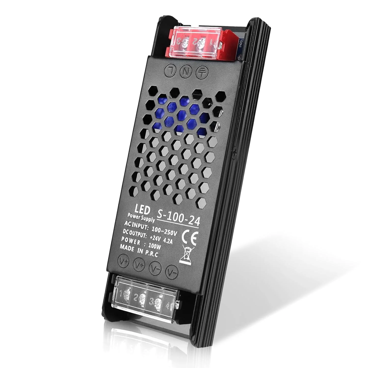 DC 12V/24V Slim Black Switching Power Supply 36W–200W, AC 110–250V Input, Narrow Type LED Transformer, Compact Metal Housing, CE/FCC/RoHS Certified - Image 13