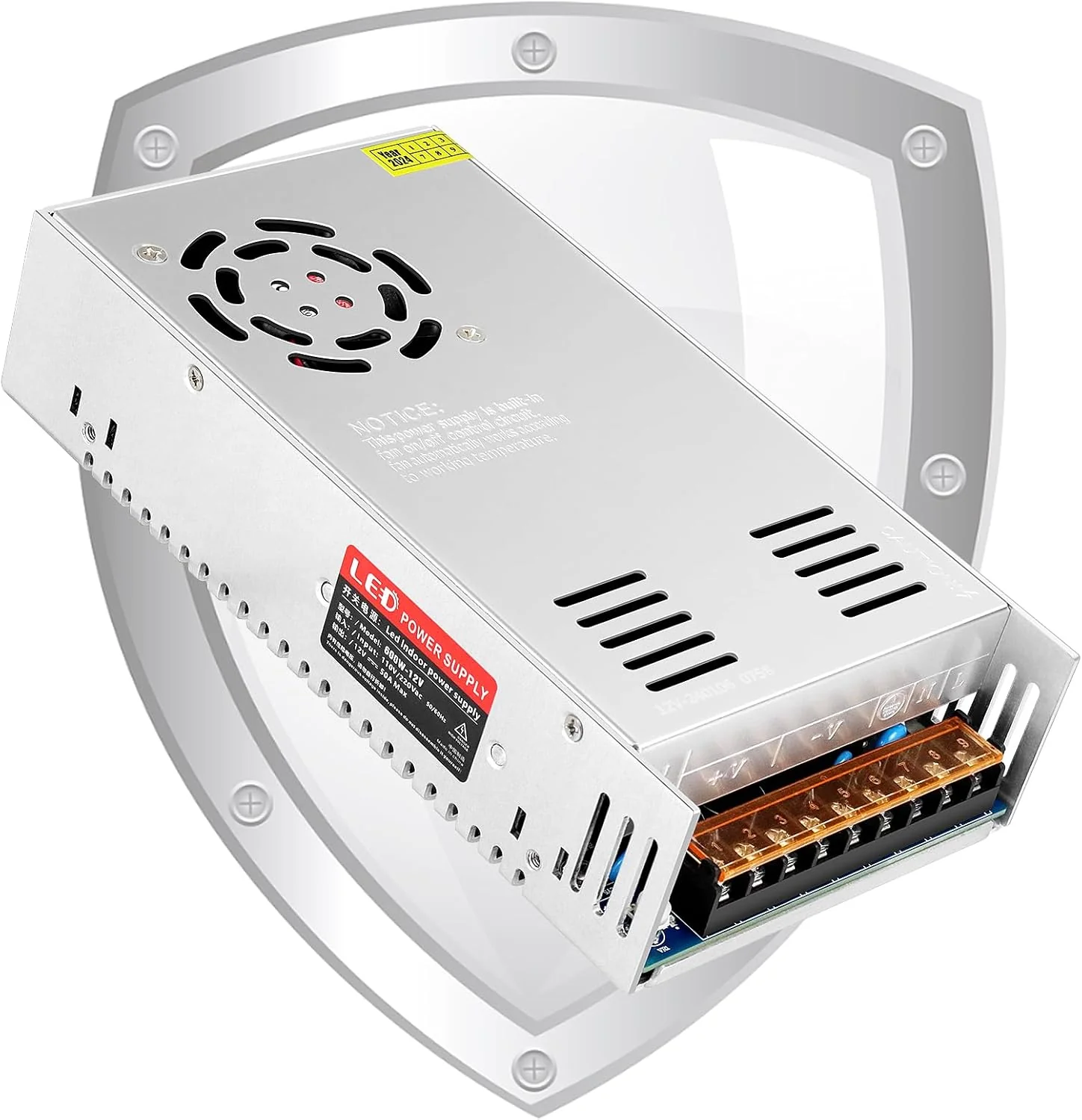 DC 12V/24V Switching Power Supply 300W–600W, AC 110/220V Input, High Power LED Driver Transformer, Cooling Fan Metal Case, CE/FCC/RoHS Certified - Image 11