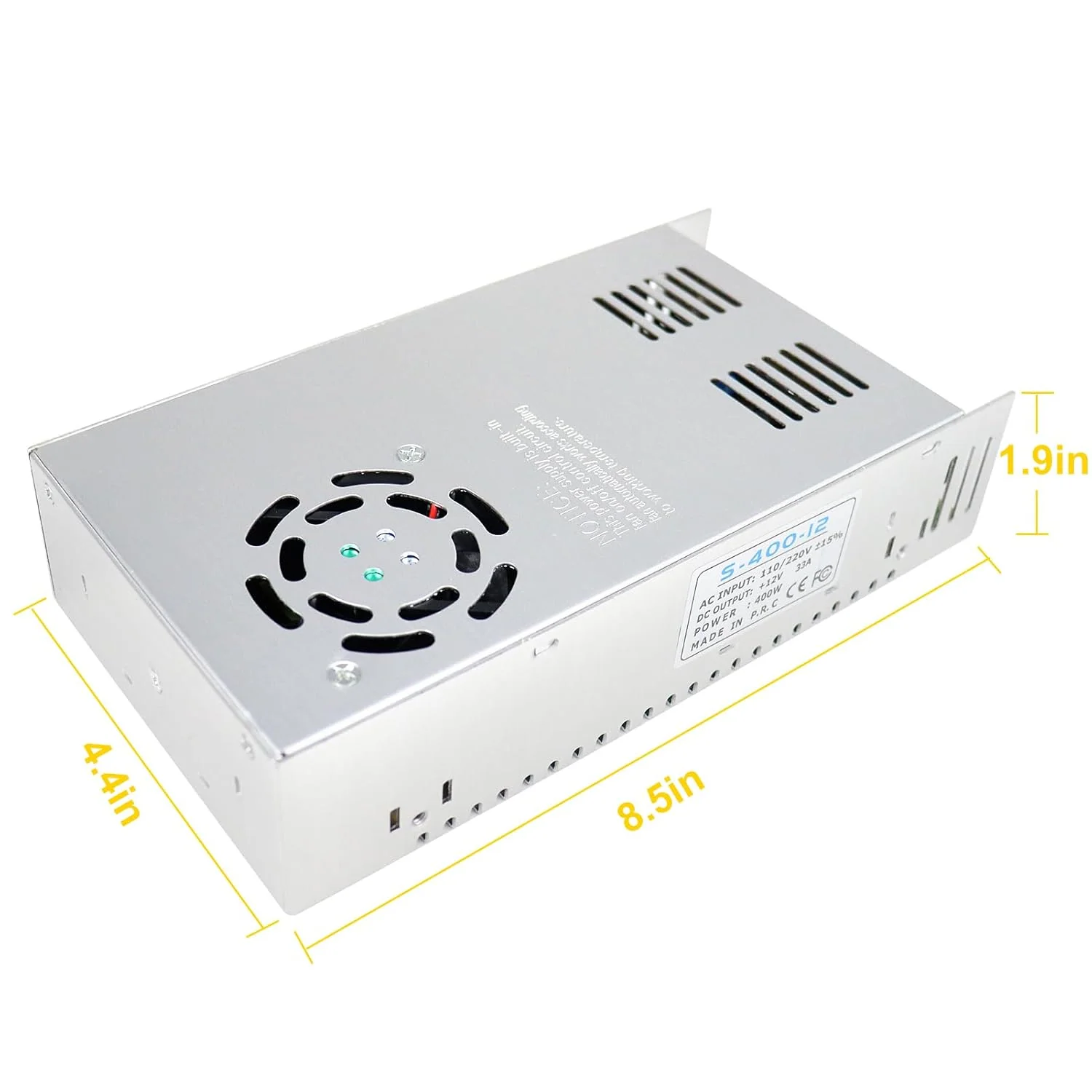 DC 12V/24V Switching Power Supply 300W–600W, AC 110/220V Input, High Power LED Driver Transformer, Cooling Fan Metal Case, CE/FCC/RoHS Certified - Image 24
