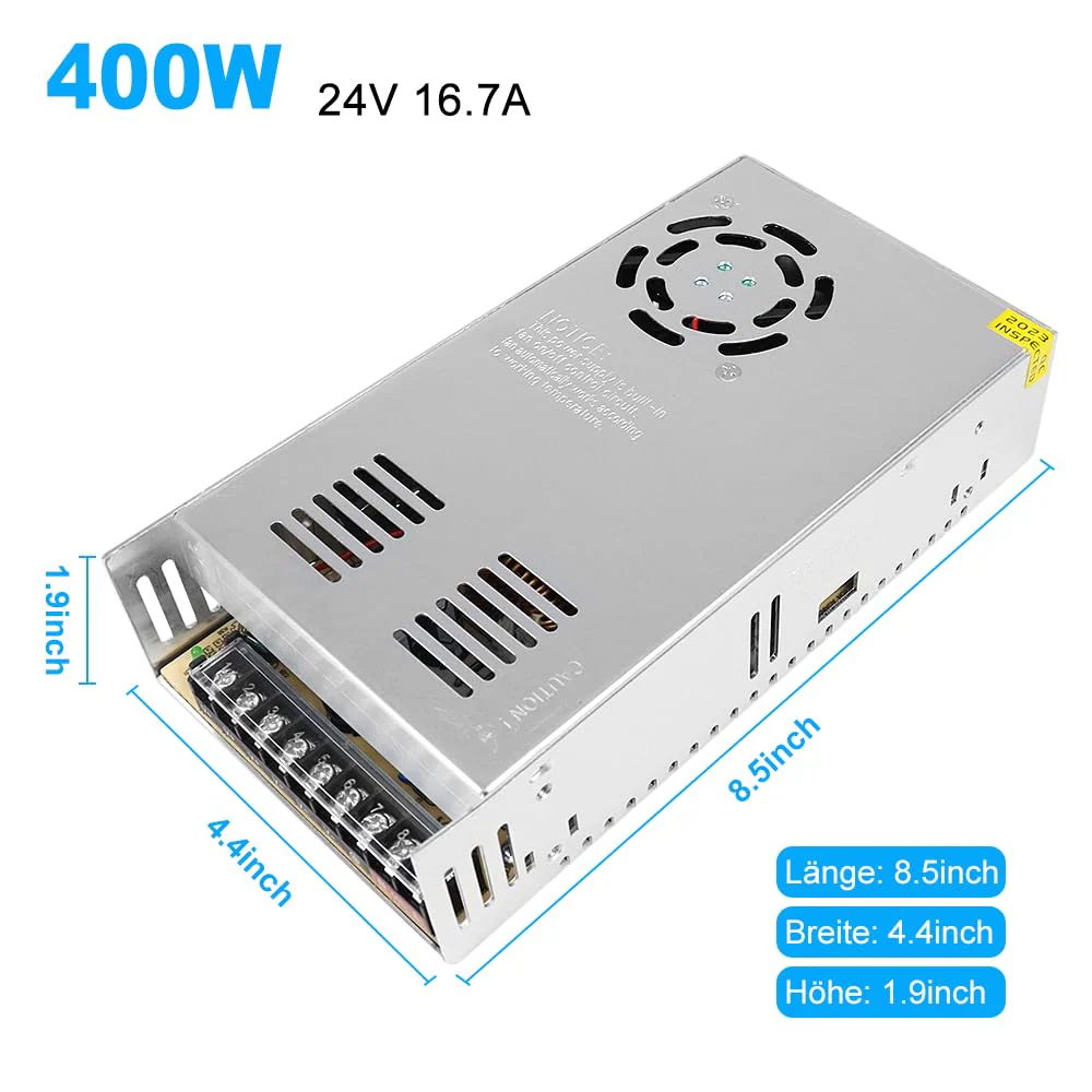 DC 12V/24V Switching Power Supply 300W–600W, AC 110/220V Input, High Power LED Driver Transformer, Cooling Fan Metal Case, CE/FCC/RoHS Certified - Image 25