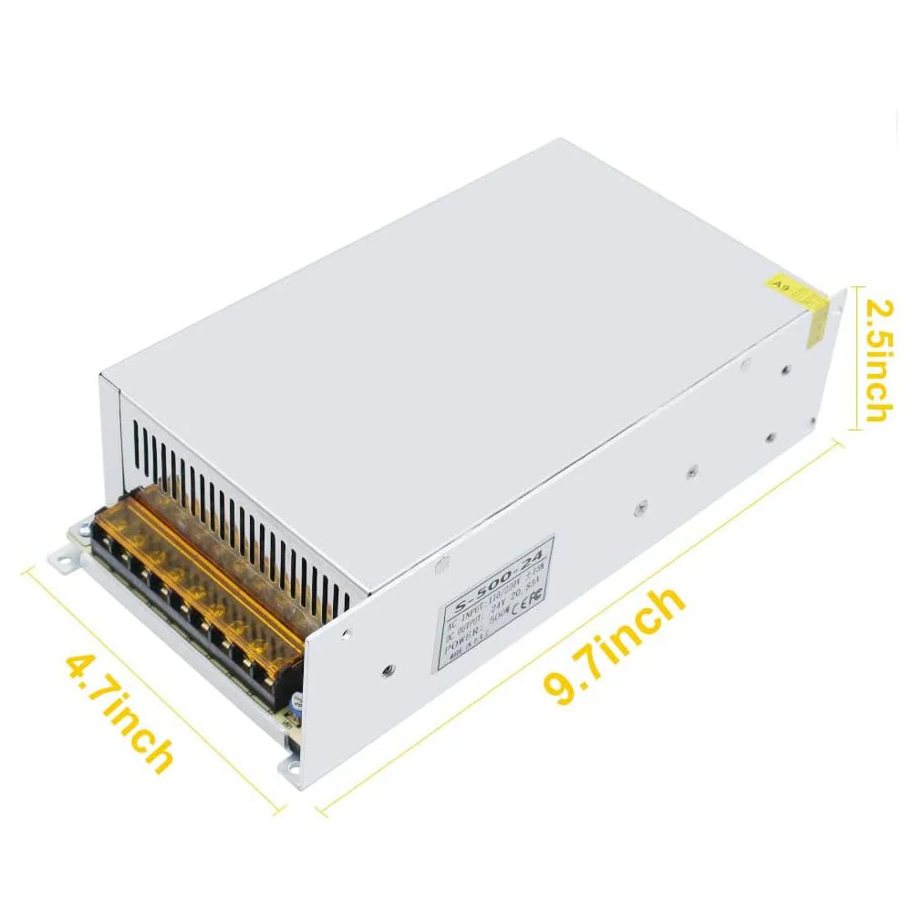 DC 12V/24V Switching Power Supply 300W–600W, AC 110/220V Input, High Power LED Driver Transformer, Cooling Fan Metal Case, CE/FCC/RoHS Certified - Image 26