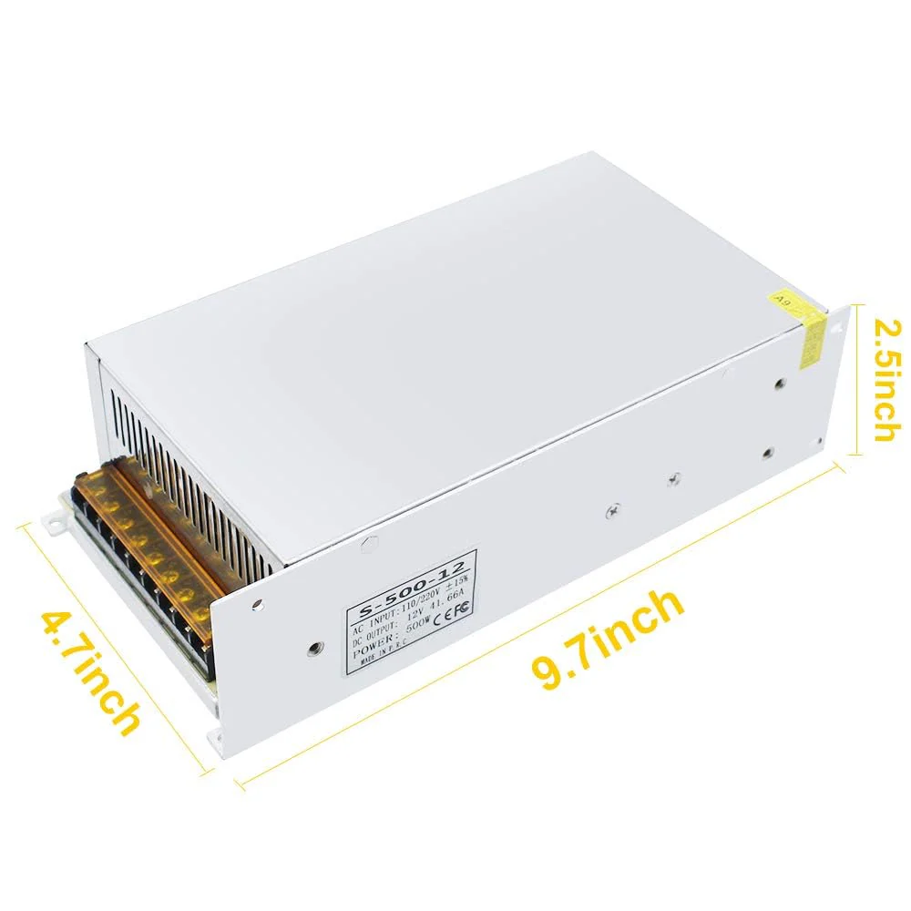 DC 12V/24V Switching Power Supply 300W–600W, AC 110/220V Input, High Power LED Driver Transformer, Cooling Fan Metal Case, CE/FCC/RoHS Certified - Image 28