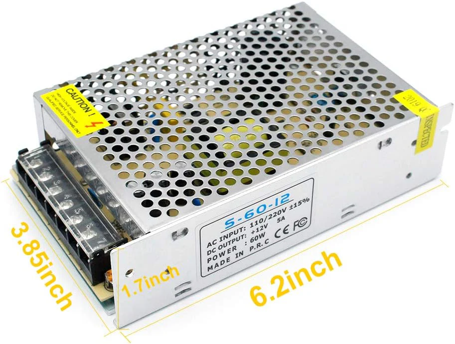 DC 12V/24V Switching Power Supply 60W–250W, AC 110/220V Input, Constant Voltage LED Driver Transformer, Metal Case with Screw Terminals, CE/FCC/RoHS Certified - Image 19