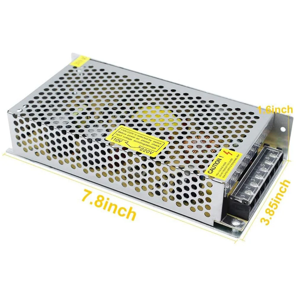 DC 12V/24V Switching Power Supply 60W–250W, AC 110/220V Input, Constant Voltage LED Driver Transformer, Metal Case with Screw Terminals, CE/FCC/RoHS Certified - Image 23