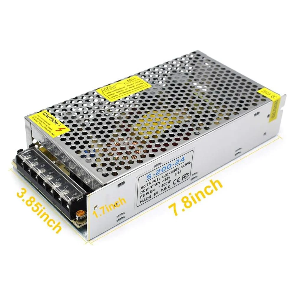 DC 12V/24V Switching Power Supply 60W–250W, AC 110/220V Input, Constant Voltage LED Driver Transformer, Metal Case with Screw Terminals, CE/FCC/RoHS Certified - Image 24