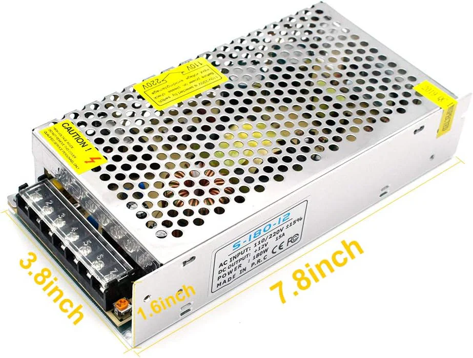 DC 12V/24V Switching Power Supply 60W–250W, AC 110/220V Input, Constant Voltage LED Driver Transformer, Metal Case with Screw Terminals, CE/FCC/RoHS Certified - Image 26