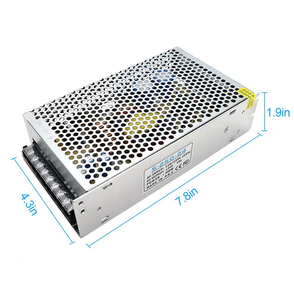 DC 12V/24V Switching Power Supply 60W–250W, AC 110/220V Input, Constant Voltage LED Driver Transformer, Metal Case with Screw Terminals, CE/FCC/RoHS Certified - Image 27