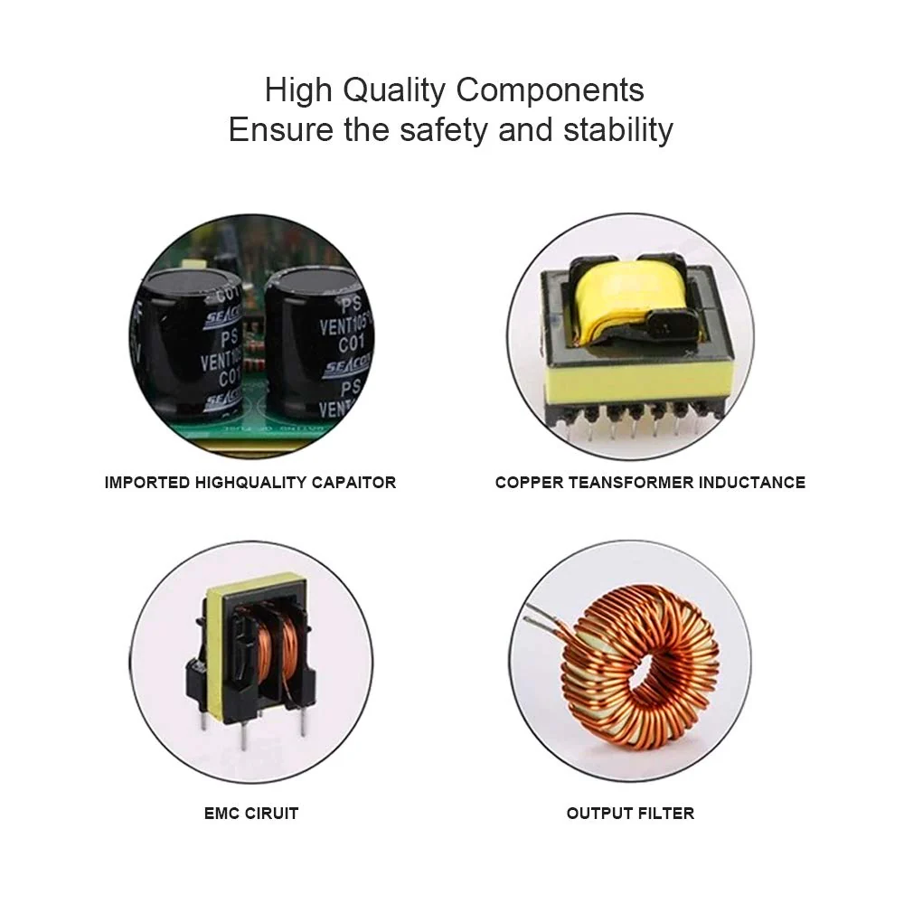 DC 12V/24V Switching Power Supply 60W–250W, AC 110/220V Input, Constant Voltage LED Driver Transformer, Metal Case with Screw Terminals, CE/FCC/RoHS Certified - Image 3
