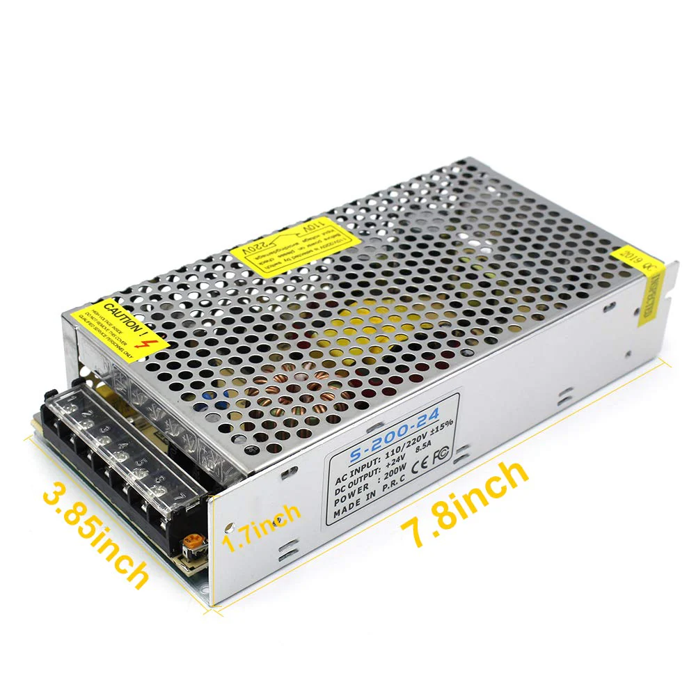 DC 12V/24V Switching Power Supply 60W–250W, AC 110/220V Input, Constant Voltage LED Driver Transformer, Metal Case with Screw Terminals, CE/FCC/RoHS Certified - Image 7