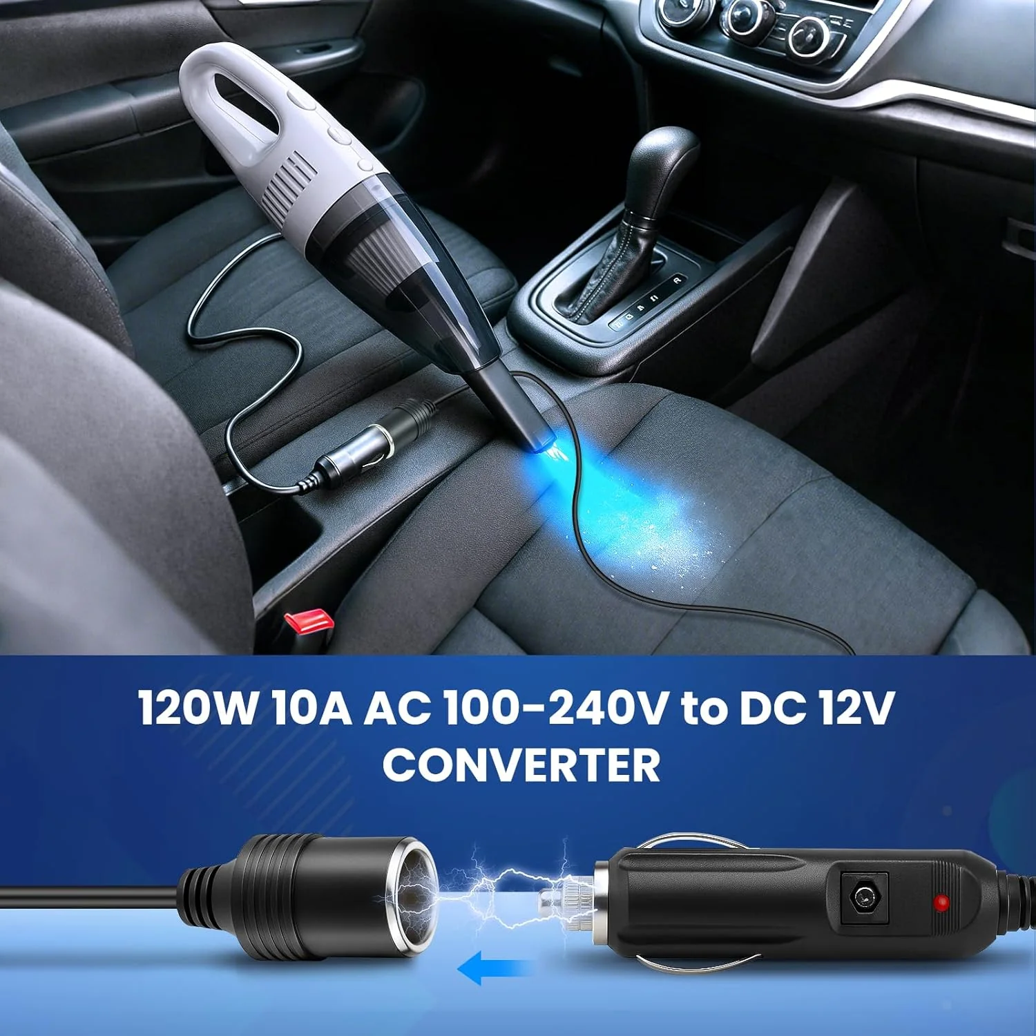 DC 12V Cigarette Lighter Desktop Power Supply Adapter 60W–120W, AC 100–240V Input, Converter Transformer with US/UK Plug — for Car Accessories, Air Pump, Cooler, and Electronics - Image 7