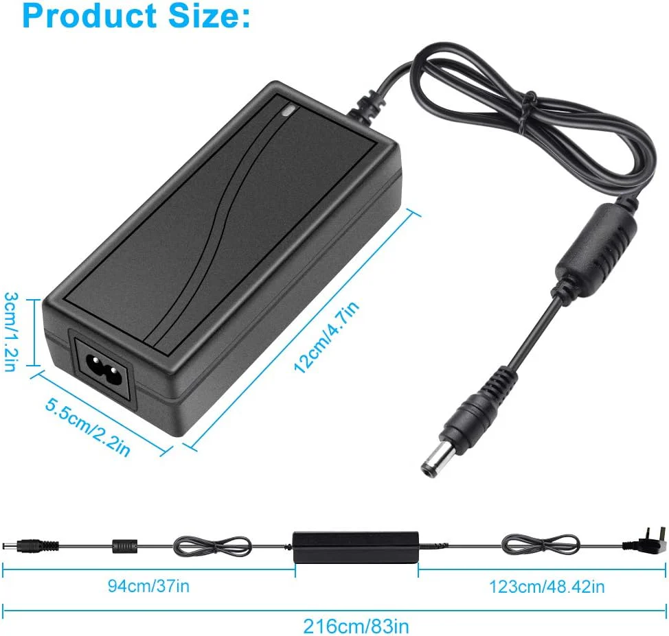 DC 12V Desktop Power Supply Adapter 36W–120W, AC 100–240V Input, Switching Transformer Charger with US/UK Plug — for LED Strip Lights, CCTV, Pumps, and Electronics - Image 3