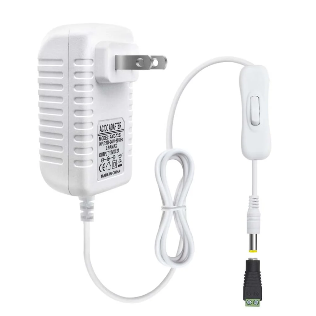 DC 12V Power Supply Adapter with On/Off Switch, 12W/24W/36W Options, US Plug, Black/White Housing, 100–240V AC Input, Wall Plug Charger for LED Strip Lights and Electronics - Image 26