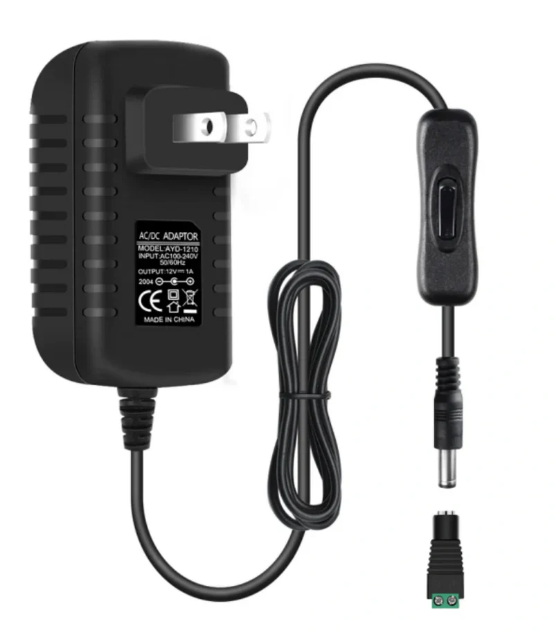 DC 12V Power Supply Adapter with On/Off Switch, 12W/24W/36W Options, US Plug, Black/White Housing, 100–240V AC Input, Wall Plug Charger for LED Strip Lights and Electronics - Image 30
