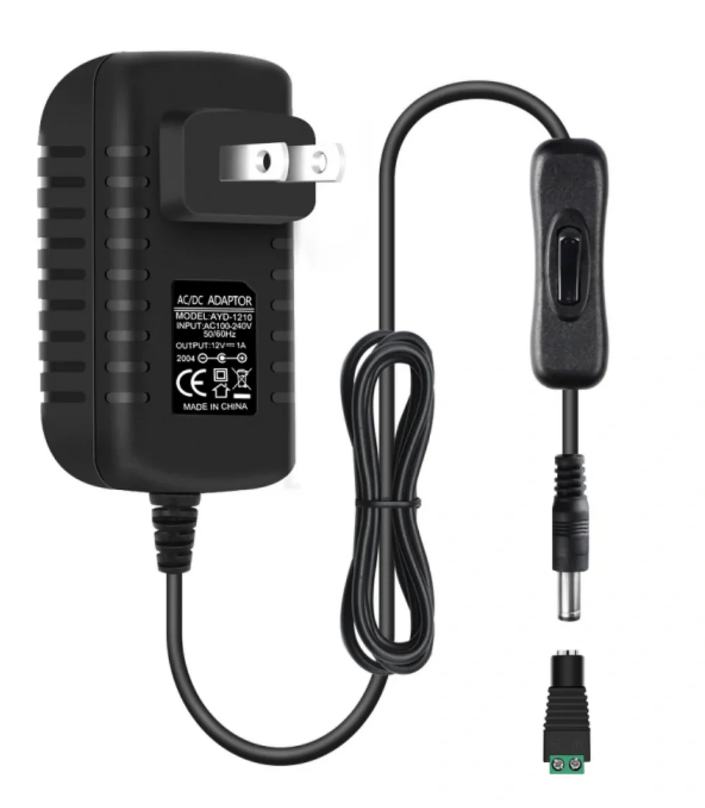 DC 12V Power Supply Adapter with On/Off Switch, 12W/24W/36W Options, US Plug, Black/White Housing, 100–240V AC Input, Wall Plug Charger for LED Strip Lights and Electronics - Image 31