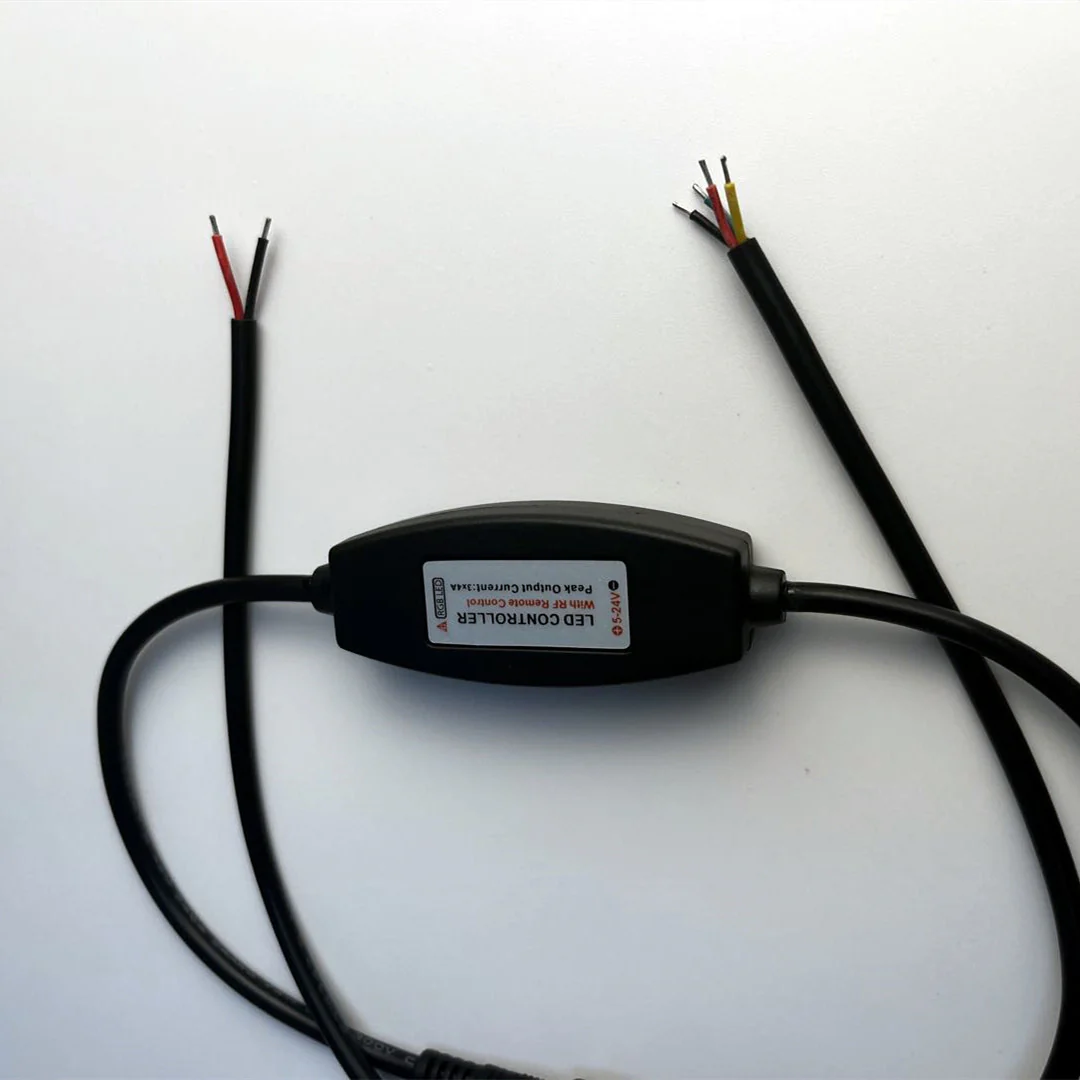 RGB LED Strip Controller – DC5V-24V 12A | IP65 Waterproof Wireless RGB Controller with 24-Key RF Remote | For LED Strips - Image 4
