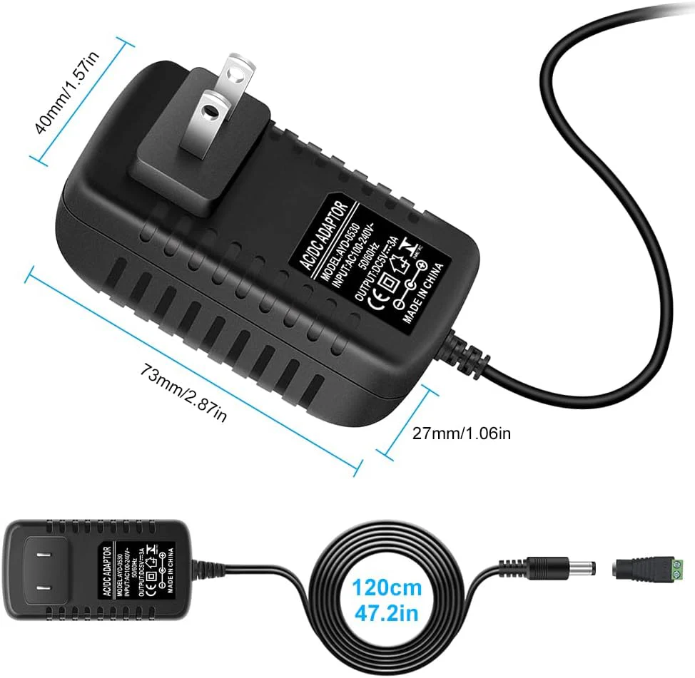 DC 5V Plug-in Power Supply Adapter 15W/25W, AC 100–240V Input, Wall Charger Transformer with US Plug — for LED Strip Lights, Router, USB Devices, Electronics - Image 2