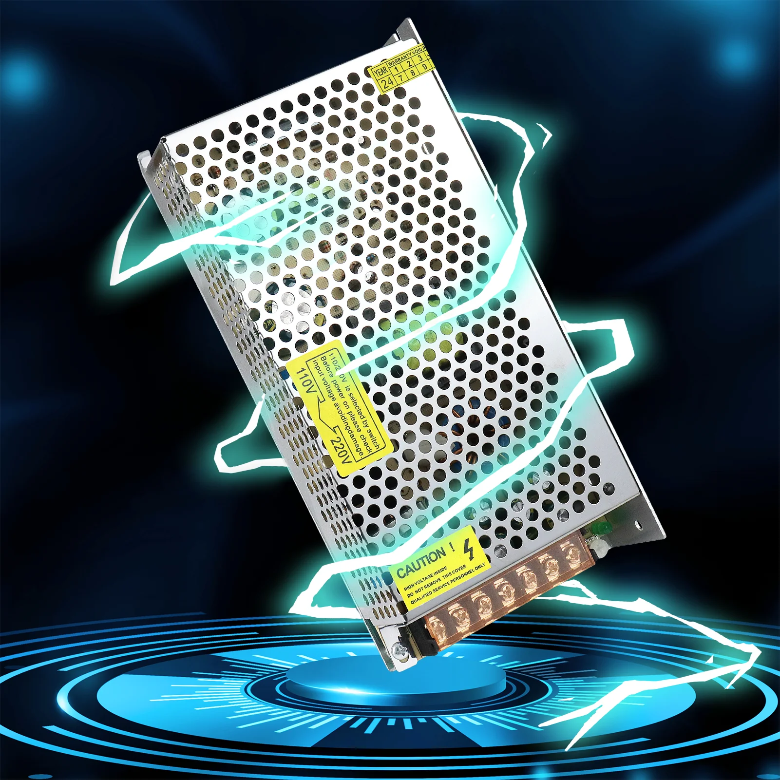 DC 5V Switching Power Supply 10W–300W, AC 110/220V Input, LED Strip Driver Transformer, Industrial Metal Case with Terminals, CE/FCC/RoHS Certified (300W with Cooling Fan) - Image 13