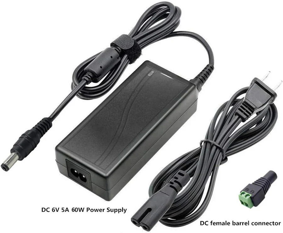 DC 6V Desktop Power Supply Adapter 30W/60W, AC 100–240V Input, US Plug, Switching Transformer for Electronics, Router, Toys, DIY Projects - Image 3