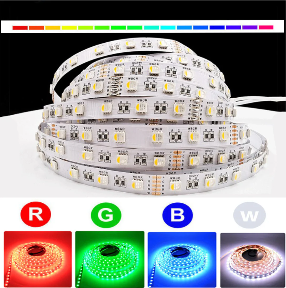 DC24V RGBW/RGBWW LED Strip Light - 12mm PCB | 4-In-1 SMD5050 60 LEDs/M | Non-Waterproof | for Mirror, Kitchen Cabinet, Bedroom | 5/50M - Image 3