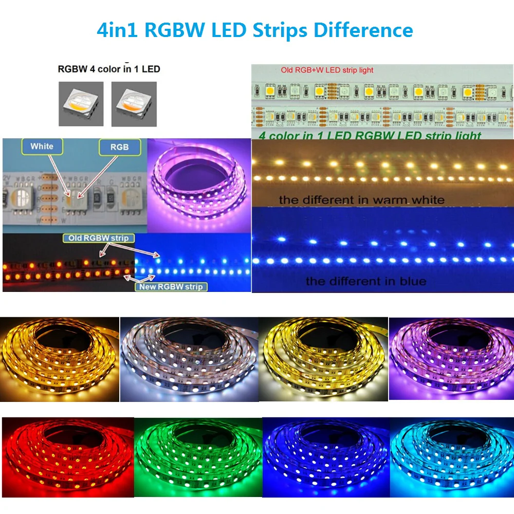 DC24V RGBW/RGBWW LED Strip Light - 12mm PCB | 4-In-1 SMD5050 60 LEDs/M | Non-Waterproof | for Mirror, Kitchen Cabinet, Bedroom | 5/50M - Image 6