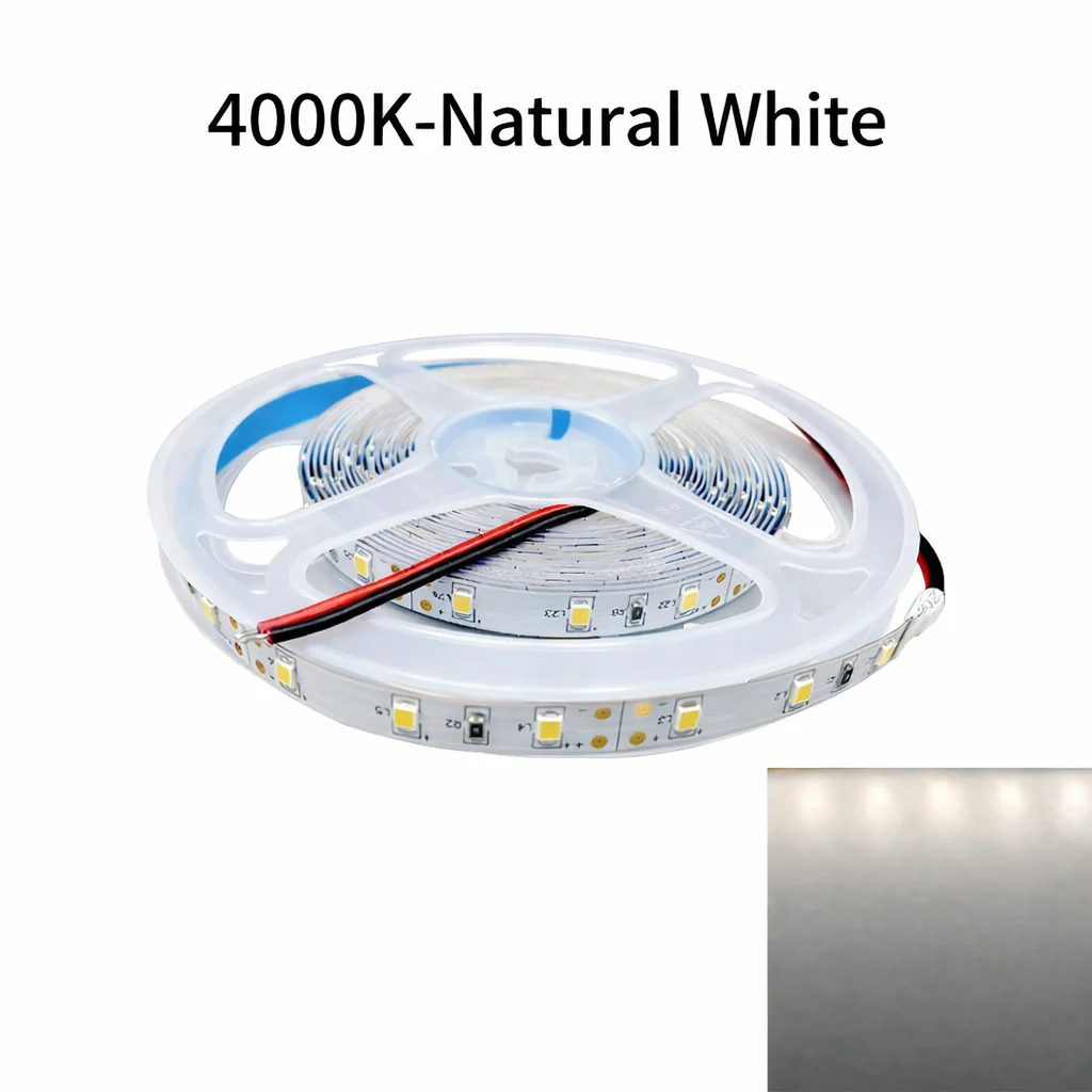 DC12V SMD2835 Single Color LED Strip Light – 60 LEDs/m | 8mm PCB | 0.2W per LED | High Brightness | IP00 / IP67 | Warm White / Natural White / Cool White / Blue | for Mirror, Kitchen Cabinet, Bedroom | 5/50M - Image 3