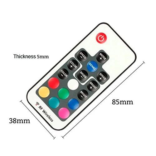 RGB LED Strip Controller – DC5V-24V 12A | Mini RF Wireless RGB Controller with 10-Key / 17-Key Remote | For LED Strips - Image 6