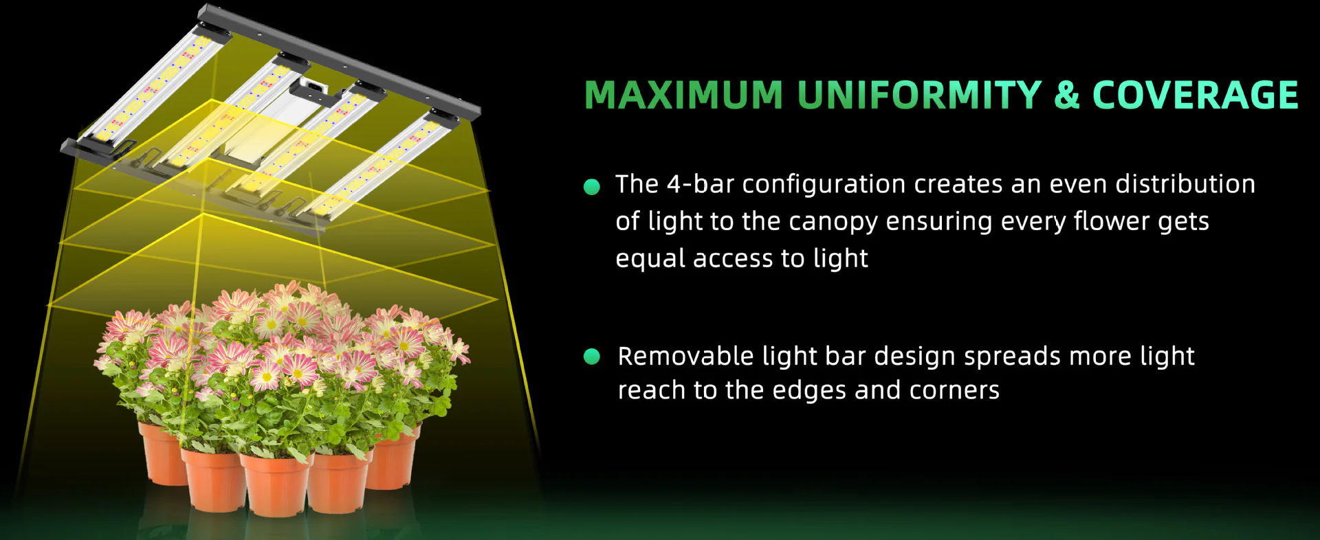 Detachable LED Grow Light - 150W / 200W | Modular & High-Uniformity Full Spectrum | Knob / Remote Control | 0-10V Dimming | AC85 - 264V | Included Hanging Rope, Dimmable Driver | Plant Grow Light for Seedling, Veg & Bloom | US / EU / UK / AU Plug - Image 6