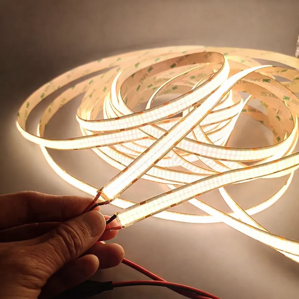 Double Row COB Flexible LED Strip Light - 12V / 24V | 320 / 480 LEDs/M | 3000K / 4000K / 6500K / Red / Blue / Green / Pink / Yellow | 5mm PCB | CRI 90+ | Dot-Free Continuous Lighting | Non-Waterproof | for Cabinets,Kitchen Office Lighting | 5/50M - Image 4
