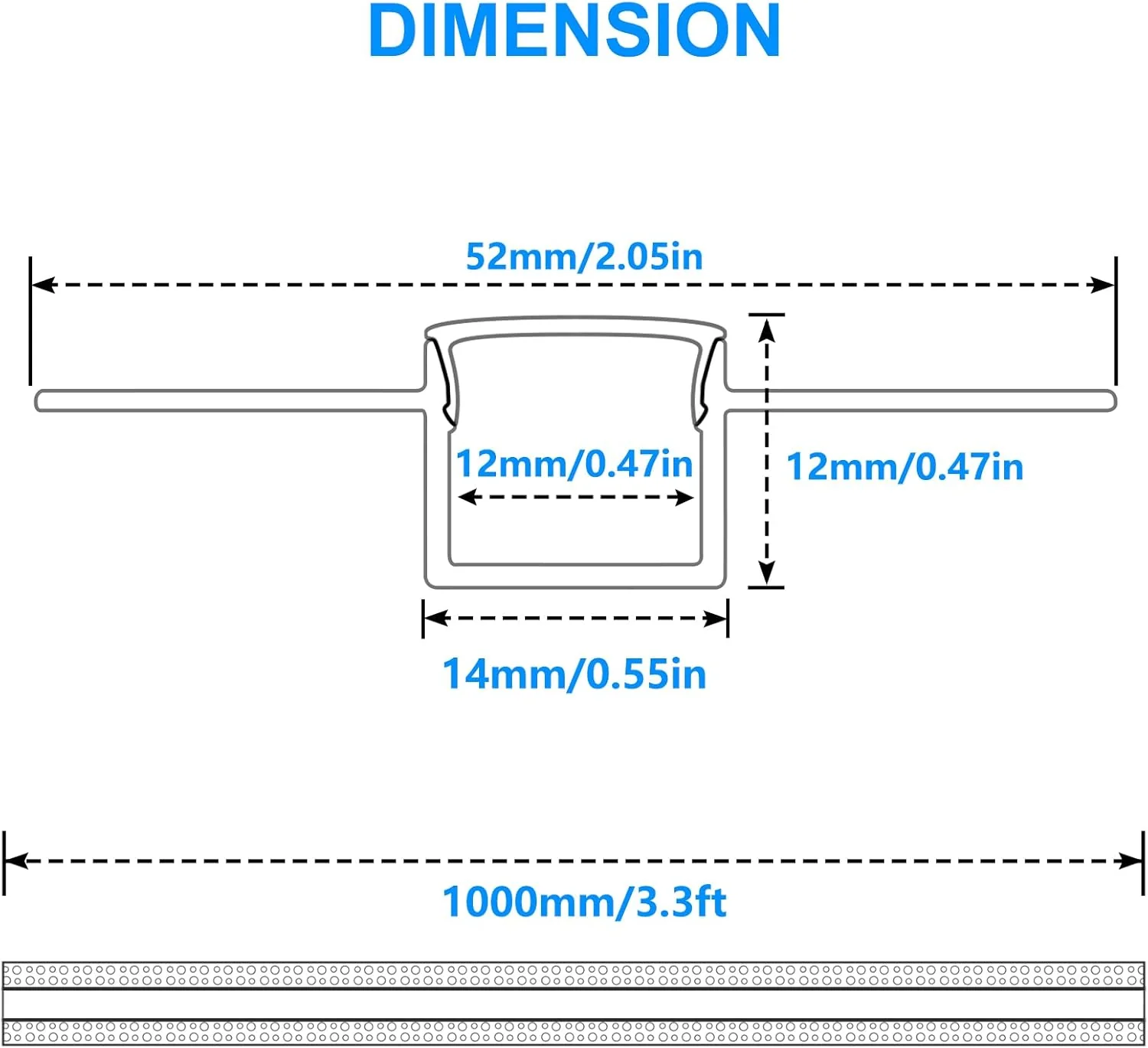 Double-Sided Plaster-in Drywall  LED Aluminum Channels– Fit for 1 to 12mm LED Strip | 1Meter | Silver | Milky White Cover | 4 / 6 / 10 -Pack | Local Stock US/UK - Image 3