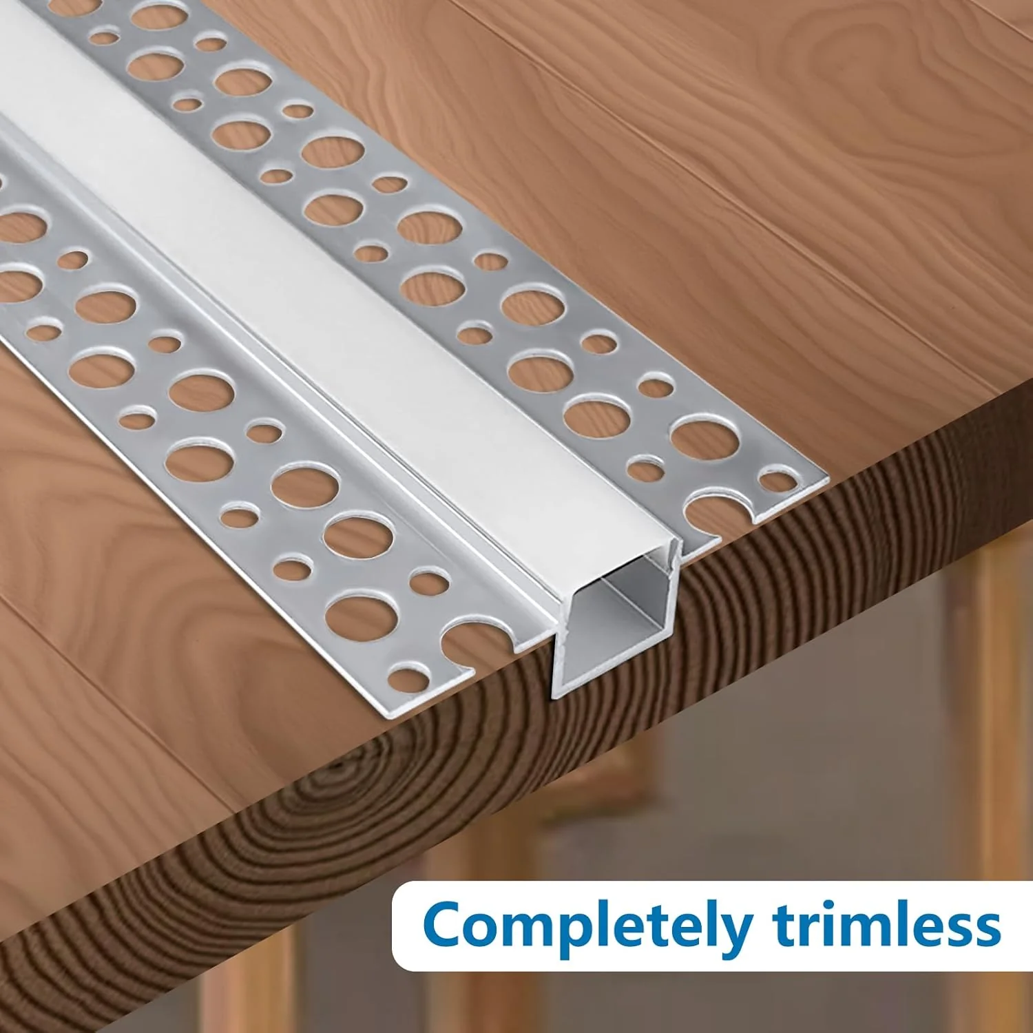 Double-Sided Plaster-in Drywall  LED Aluminum Channels– Fit for 1 to 13mm LED Strip | 1Meter | Silver | Milky White Cover | 4 / 6 / 10 -Pack | Local Stock US/UK - Image 5