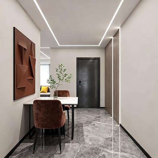 Double-Sided Plaster-in Drywall LED Aluminum Channels– Fit for 1 to 20mm LED Strip | 1Meter | Silver | Milky White Cover | 4 / 6 / 10 -Pack | Local Stock US/UK - Image 7