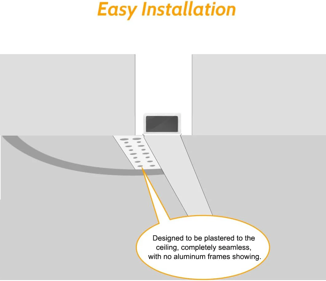 Double-Sided Plaster-in Drywall LED Aluminum Channels– Fit for 1 to 9mm LED Strip | 1 / 2 / 3 Meter | Silver | Milky White Cover | 50 / 100 -Pack - Image 4