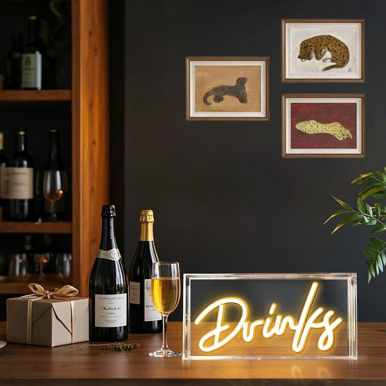 DRINKS Desk Lightbox Sign – Rectangular 12x6 inch | Warm White/ Pink | USB Powered | Tabletop Display | For Table Decor, Home Bar, Kitchen, Club, Pub, Restaurant Wall Decor & Bar Cart Accessories - Image 7