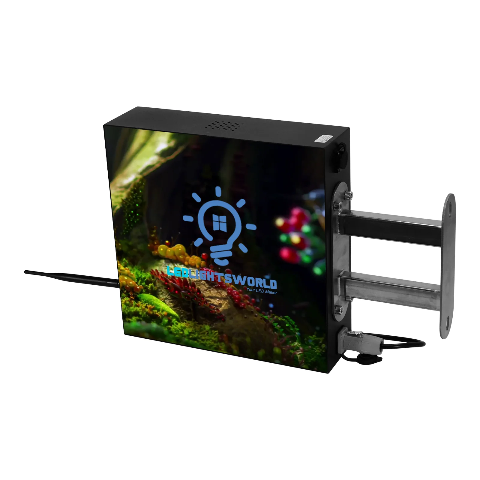DS Series Double-Sided LED Shop Sign – P2.5 · 320×320mm | Waterproof Projecting Sign for Cafés, Boutiques & Small Stores - Image 3