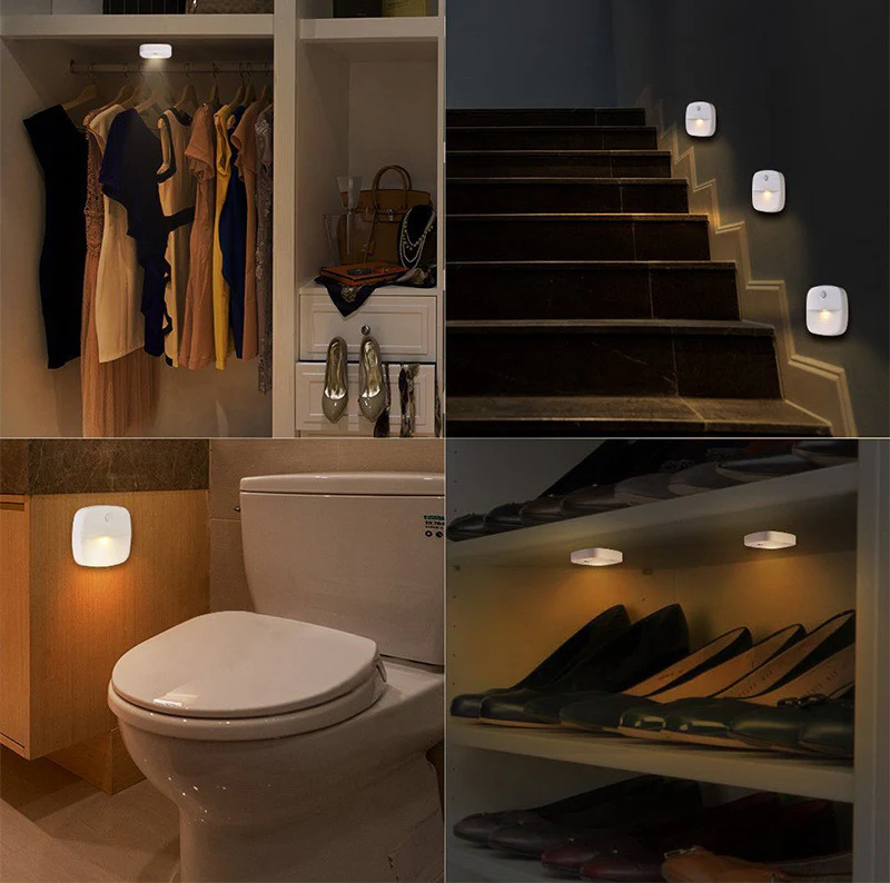 Battery Operated LED Motion Sensor Light - 2 / 3 / 4 / 5 / 6 PCS | Dual White (3000K-6500K Switchable) | Cordless Stick-On LED Night Light for Closet, Hallway, Bathroom, Kitchen, Cabinet(Battery not included) - Image 11