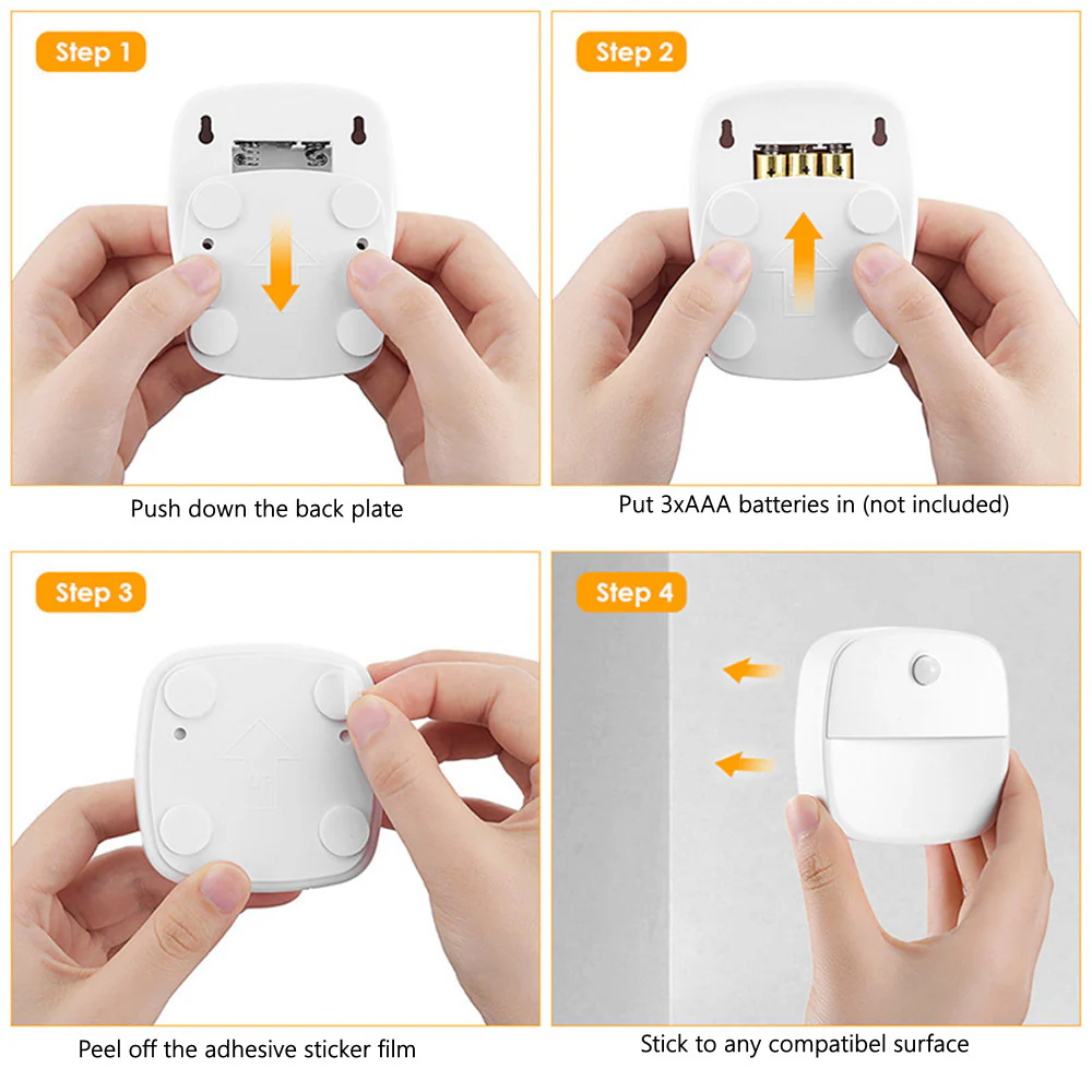 Battery Operated LED Motion Sensor Light - 2 / 3 / 4 / 5 / 6 PCS | Dual White (3000K-6500K Switchable) | Cordless Stick-On LED Night Light for Closet, Hallway, Bathroom, Kitchen, Cabinet(Battery not included) - Image 8