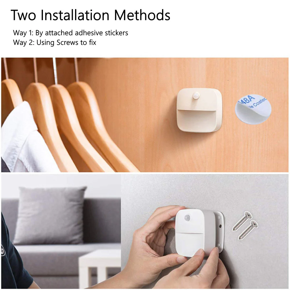 Battery Operated LED Motion Sensor Light - 2 / 3 / 4 / 5 / 6 PCS | Dual White (3000K-6500K Switchable) | Cordless Stick-On LED Night Light for Closet, Hallway, Bathroom, Kitchen, Cabinet(Battery not included) - Image 9