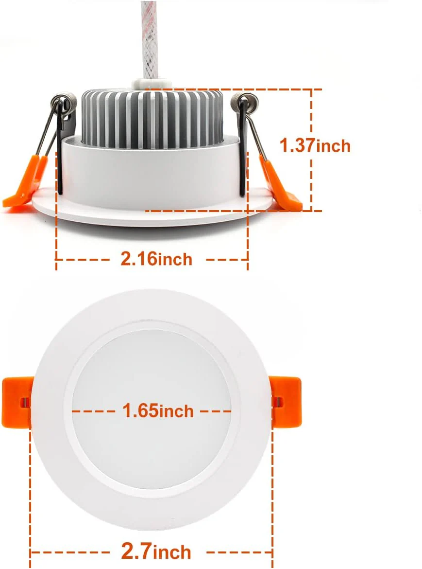 ECO-1 Series Frosted LED Downlight – White Housing – TRIAC Dimmable – 3W/5W/7W/9W – 4-Pack/10-Pack – 2700K–6000K – 100–130V / 200–240V - Image 4