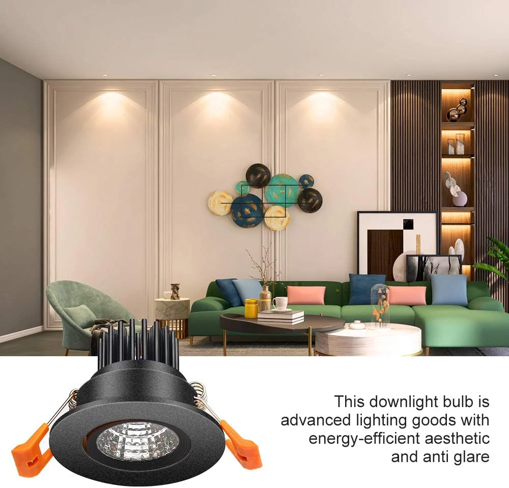 ECO-2 Series Adjustable COB LED Recessed Downlight – Black Housing – TRIAC Dimmable – 3W/5W/9W – 4-Pack/10-Pack – 3000K–6000K – 100–130V / 200–240V - Image 3