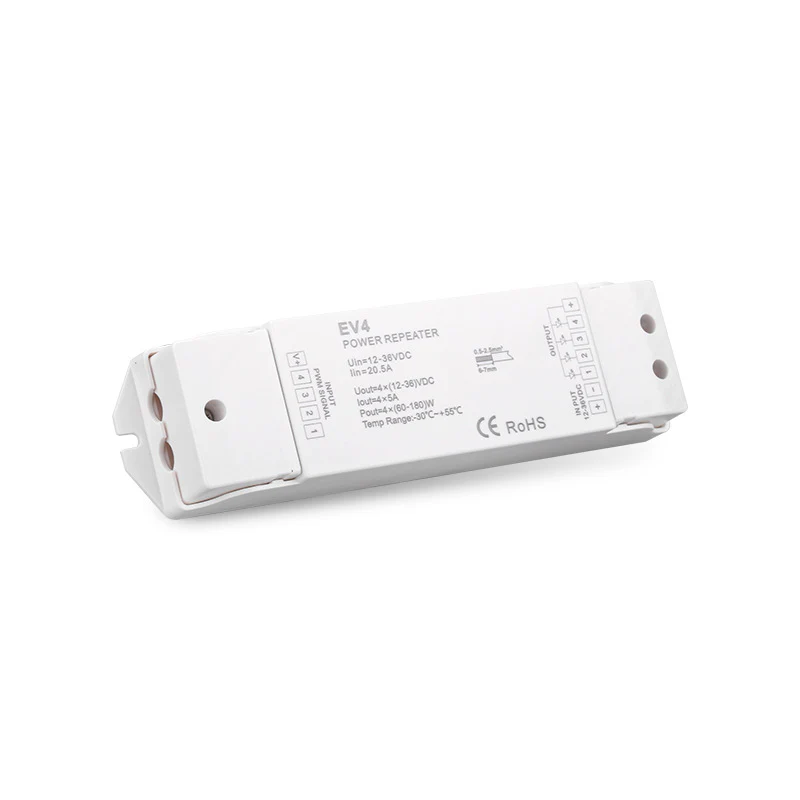 EV4 RGBW/RGBWW Amplifier Repeater – DC12V-36V | 4-Channel Signal Booster for LED Strips - Image 2