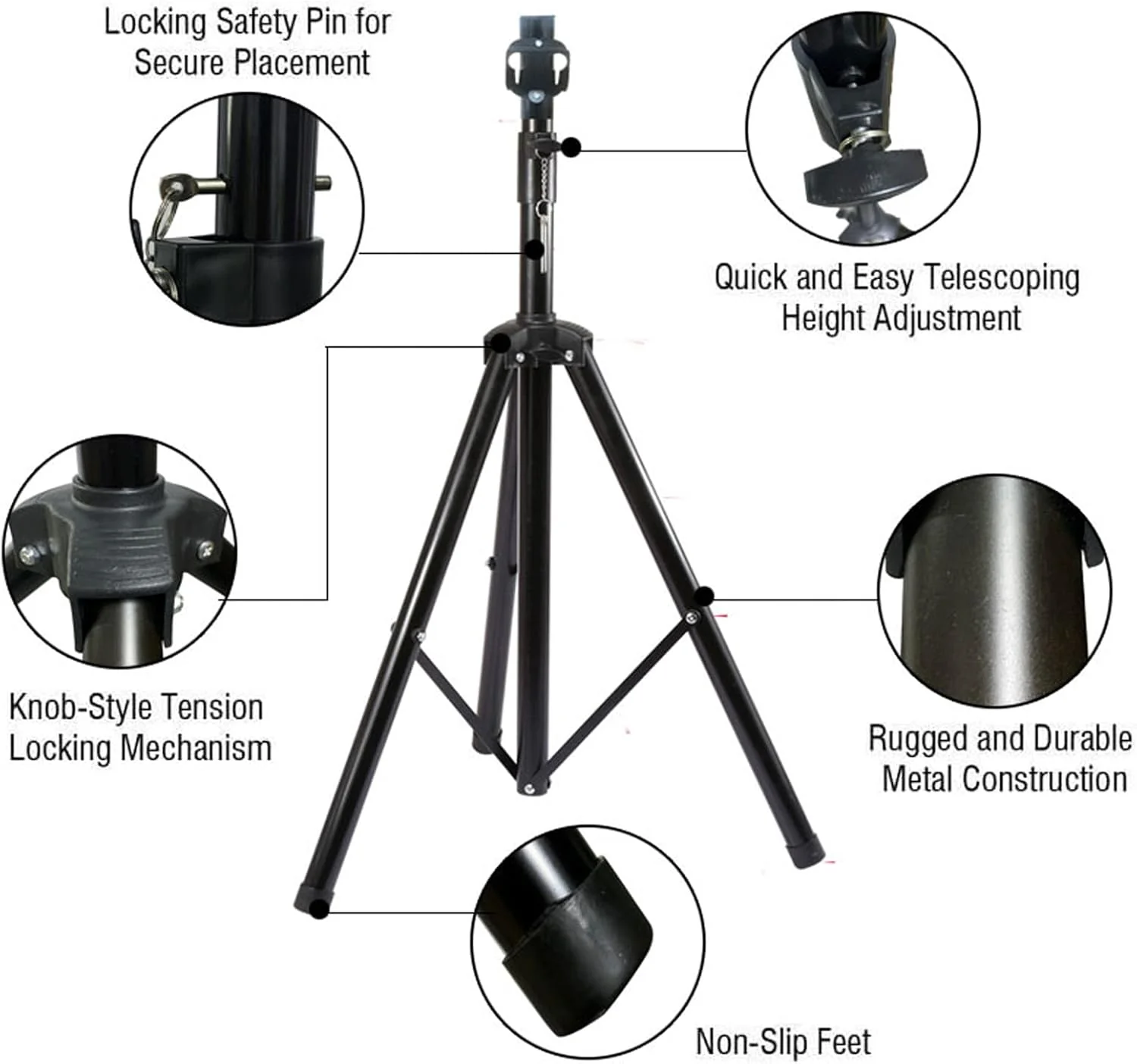 F Series Stand & Mount Options for 3D Hologram Fan | Floor Stand / Ceiling Mount (No Housing) | Compatible with F Series ≤100cm(39.4inch) | Black Finish - Image 4
