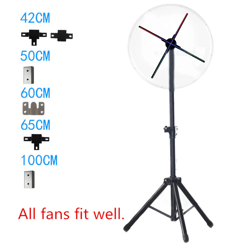 F Series Stand & Mount Options for 3D Hologram Fan | Floor Stand / Ceiling Mount (No Housing) | Compatible with F Series ≤100cm(39.4inch) | Black Finish - Image 6