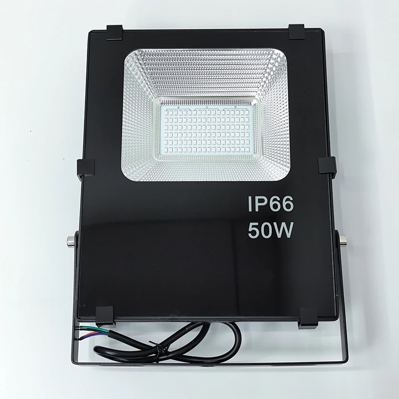 FL-DMX Series RGB LED Flood Light – 30W / 50W / 100W / 150W / 200W | 90° Beam Angle | IP66 Waterproof Stage & Landscape Light with Aluminum Housing & Tempered Glass | AC85–265V | for Architectural, Wall Wash | With Plug | 2 / 10-Pack - Image 4
