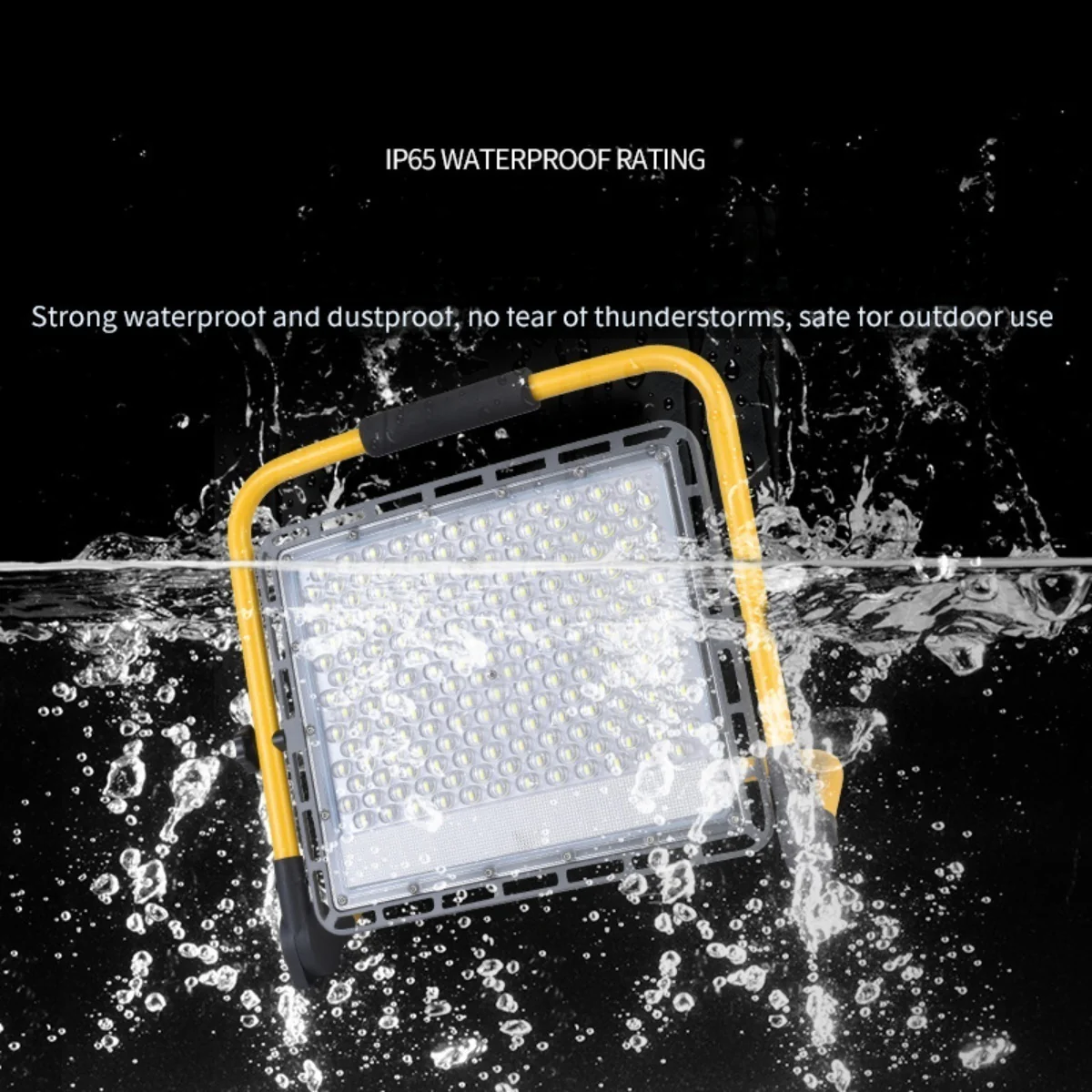 FL-R Series Rechargeable Portable LED Floodlight – 100W / 200W / 300W / 400W | Cool White | IP65 Waterproof Work Light with Lithium Battery & Remote Control for Outdoor, Camping & Emergency Use | Yellow Frame | 2 / 10-Pack - Image 5