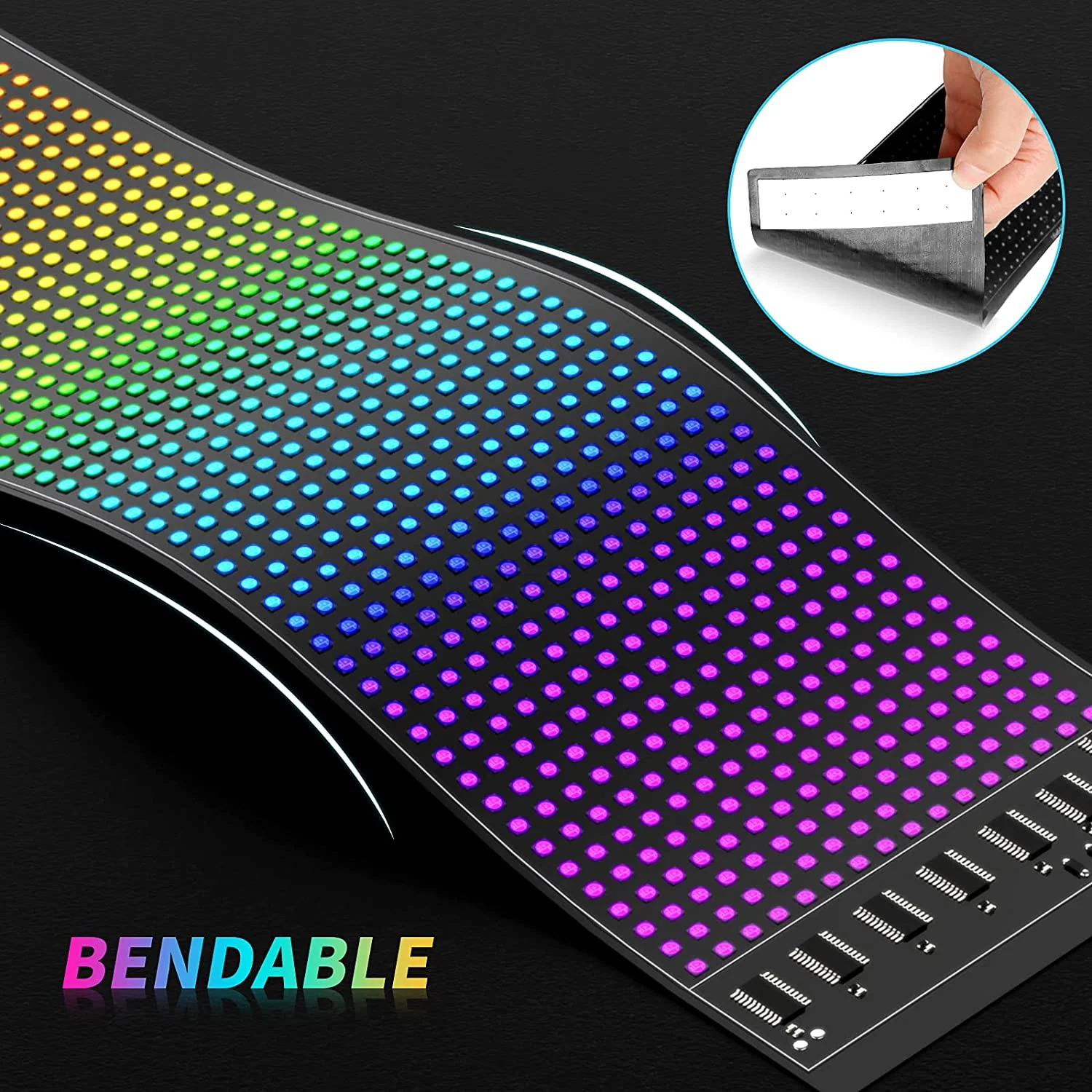 Model 1696 Small Flexible USB 5V Car LED Sign Bluetooth App Control Display Screen Text Pattern Animation LED sign display for Car Windows, Shop, Bar and Entrance Sign - Image 8