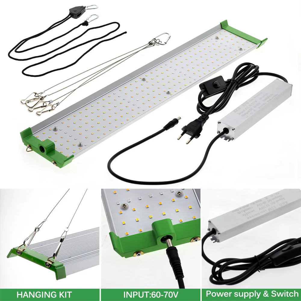 Full Spectrum Quantum Panel LED Grow Light - 45W | SMD2835 - 226 LEDs | 5000K / 3000K + 660nm Red + 730nm IR + 395nm UV | AC85–277V | Included Hanging Rope, Switch Power Supply | for Indoor Plants & Hydroponics - Image 4