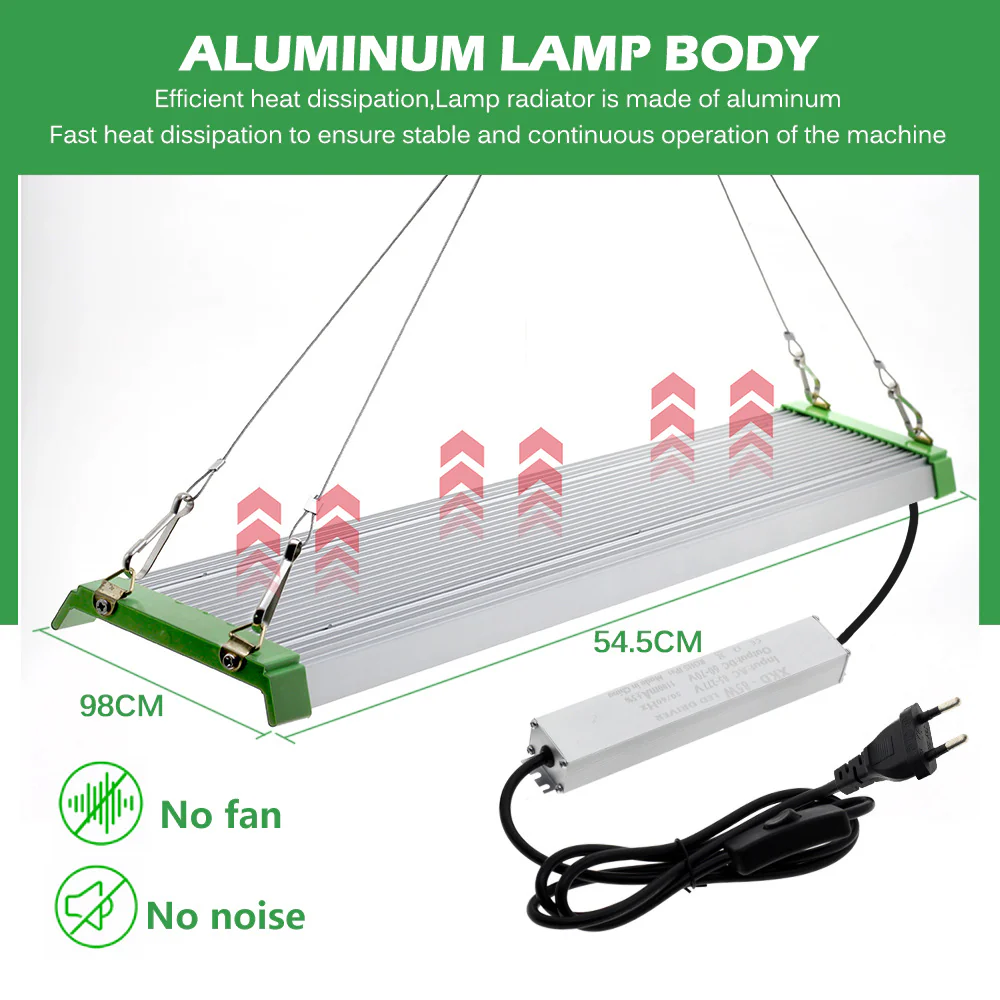Full Spectrum Quantum Panel LED Grow Light - 45W | SMD2835 - 226 LEDs | 5000K / 3000K + 660nm Red + 730nm IR + 395nm UV | AC85–277V | Included Hanging Rope, Switch Power Supply | for Indoor Plants & Hydroponics - Image 5