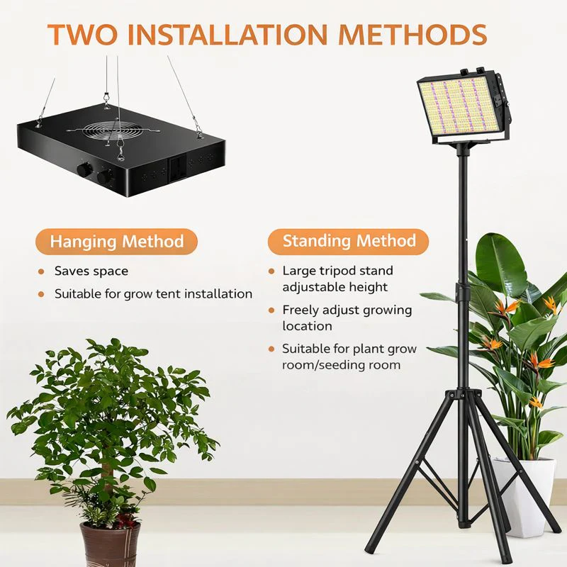 GP-PRO Series Professional Full Spectrum LED Grow Light - 100W / 150W / 200W | 3.5×3FT – 6×5FT Coverage | VEG & BLOOM Dual Control | 0 – 10V Dimming | AC110 – 220V |  for Daisy Chain | Silent Fan | Hanging Rope | US / EU / UK / AU Plug - Image 6