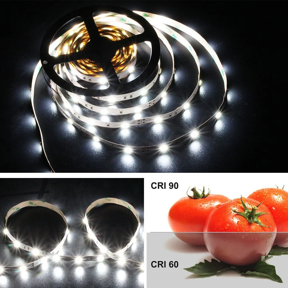 High CRI 90 LED strip, 5Meter Roll SMD5050-150 30 LEDs 450lm Per Meter 12V LED Strip Light,10mm Wide Tape - Image 3