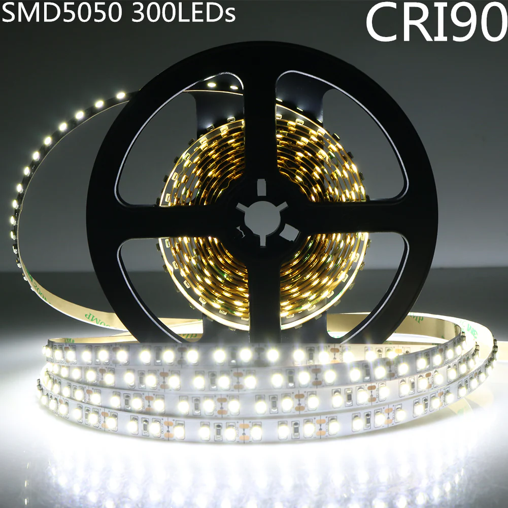 High CRI 90 LED Strip Lights, 5Meters (16.4ft) SMD5050-300, 60 LEDs 900LM Per Meter, DC 12V Dimmable Flexible LED Strips,10mm Wide Tape - Image 8